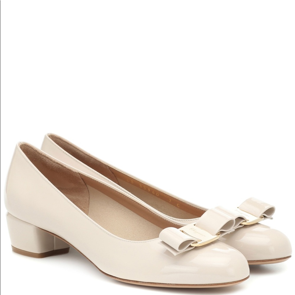 Vara leather Low-Heel Pumps